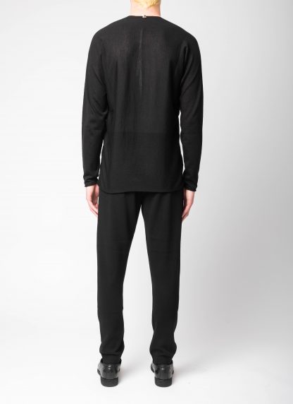 LABEL UNDER CONSTURCTION 44YSW197 GOL1 BK Men Crew Neck Arched Shoulder Sweater Herren Pulli Pullover cashmere silk black hide m 55