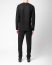 LABEL UNDER CONSTURCTION 44YSW197 GOL1 BK Men Crew Neck Arched Shoulder Sweater Herren Pulli Pullover cashmere silk black hide m 55