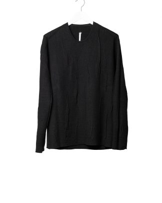 LABEL UNDER CONSTURCTION 46YSW287 GOL1FLA1 BK Men Crew Neck Lunar Sweater reversible Herren Pulli Pullover cashmere wool silk black hide m 1
