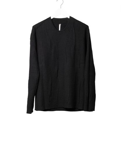 LABEL UNDER CONSTURCTION 46YSW287 GOL1FLA1 BK Men Crew Neck Lunar Sweater reversible Herren Pulli Pullover cashmere wool silk black hide m 1