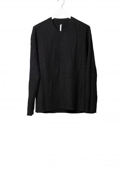 LABEL UNDER CONSTURCTION 46YSW287 GOL1FLA1 BK Men Crew Neck Lunar Sweater reversible Herren Pulli Pullover cashmere wool silk black hide m 1