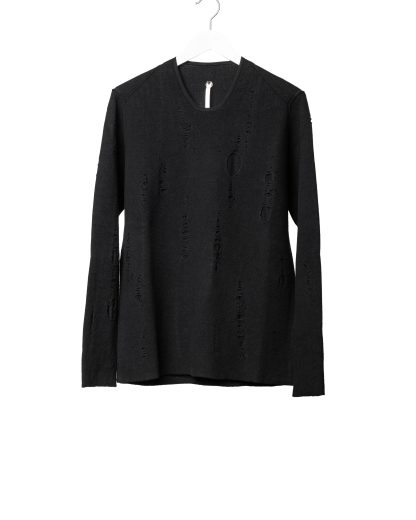 LABEL UNDER CONSTURCTION 46YSW287 GOL1FLA1 BK Men Crew Neck Lunar Sweater reversible Herren Pulli Pullover cashmere wool silk black hide m 3