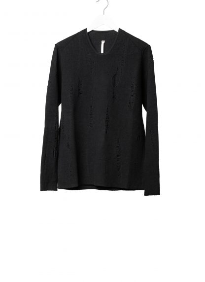 LABEL UNDER CONSTURCTION 46YSW287 GOL1FLA1 BK Men Crew Neck Lunar Sweater reversible Herren Pulli Pullover cashmere wool silk black hide m 3