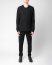 LABEL UNDER CONSTURCTION 46YSW287 GOL1FLA1 BK Men Crew Neck Lunar Sweater reversible Herren Pulli Pullover cashmere wool silk black hide m 5
