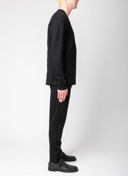 LABEL UNDER CONSTURCTION 46YSW287 GOL1FLA1 BK Men Crew Neck Lunar Sweater reversible Herren Pulli Pullover cashmere wool silk black hide m 6