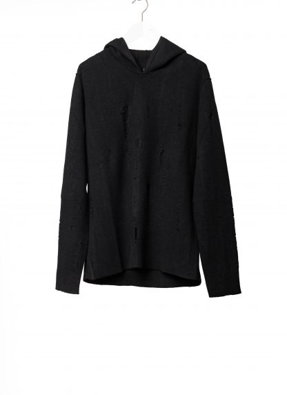 LABEL UNDER CONSTURCTION 46YSW288 GOL1FLA1 BK Men Lunar Hoodie Sweater reversible Herren Pulli Pullover cashmere wool silk black hide m 1