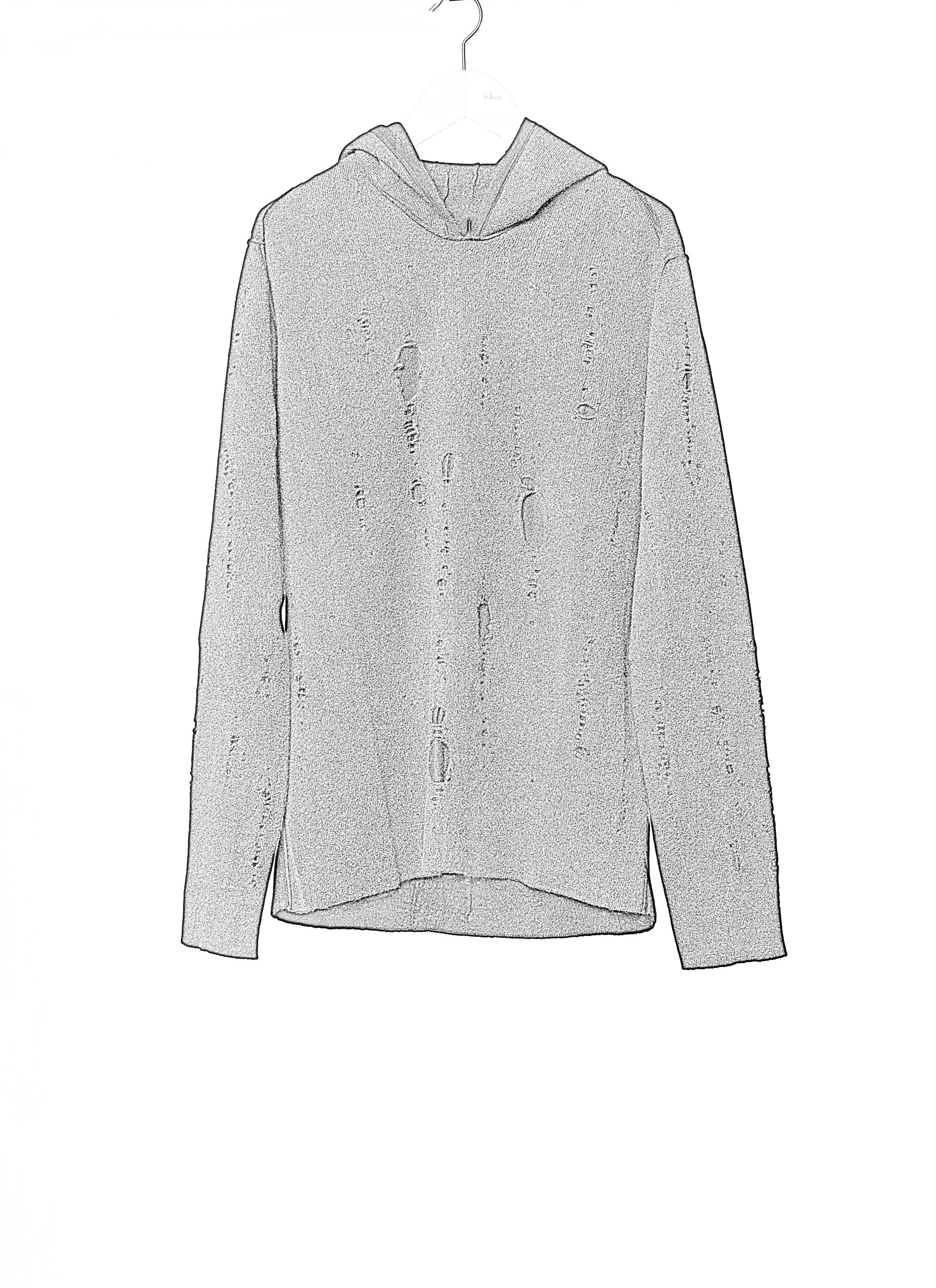 LABEL UNDER CONSTURCTION 46YSW288 GOL1FLA1 BK Men Lunar Hoodie Sweater reversible Herren Pulli Pullover cashmere wool silk black hide m 2