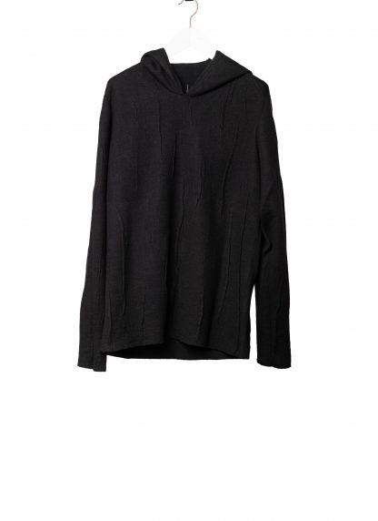 LABEL UNDER CONSTURCTION 46YSW288 GOL1FLA1 BK Men Lunar Hoodie Sweater reversible Herren Pulli Pullover cashmere wool silk black hide m 3
