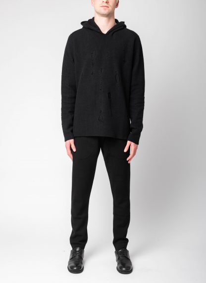 LABEL UNDER CONSTURCTION 46YSW288 GOL1FLA1 BK Men Lunar Hoodie Sweater reversible Herren Pulli Pullover cashmere wool silk black hide m 5