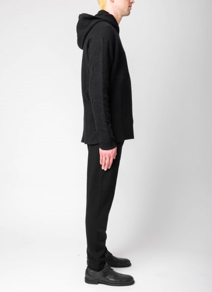 LABEL UNDER CONSTURCTION 46YSW288 GOL1FLA1 BK Men Lunar Hoodie Sweater reversible Herren Pulli Pullover cashmere wool silk black hide m 6