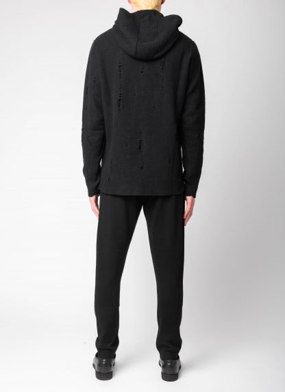 LABEL UNDER CONSTURCTION 46YSW288 GOL1FLA1 BK Men Lunar Hoodie Sweater reversible Herren Pulli Pullover cashmere wool silk black hide m 7