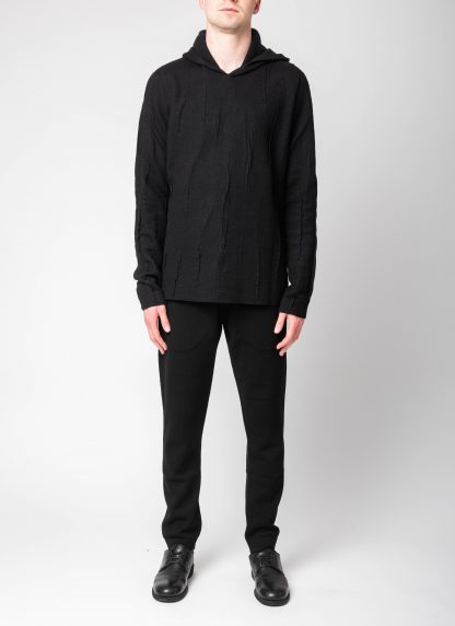 LABEL UNDER CONSTURCTION 46YSW288 GOL1FLA1 BK Men Lunar Hoodie Sweater reversible Herren Pulli Pullover cashmere wool silk black hide m 8