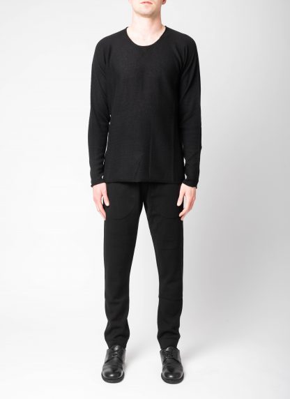 LABEL UNDER CONSTURCTION 46YSW289 CAS1 Men Round Neck Arched Shoulder Sweater Herren Pulli Pullover cashmere black hide m 33
