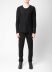 LABEL UNDER CONSTURCTION 46YSW289 CAS1 Men Round Neck Arched Shoulder Sweater Herren Pulli Pullover cashmere black hide m 33