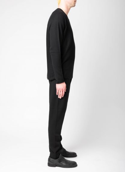 LABEL UNDER CONSTURCTION 46YSW289 CAS1 Men Round Neck Arched Shoulder Sweater Herren Pulli Pullover cashmere black hide m 44