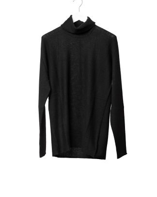 LABEL UNDER CONSTURCTION 46YSW292 CAS1 Men Ruched Turtleneck Arched Shoulder Sweater Herren Pulli Pullover cashmere black hide m 1