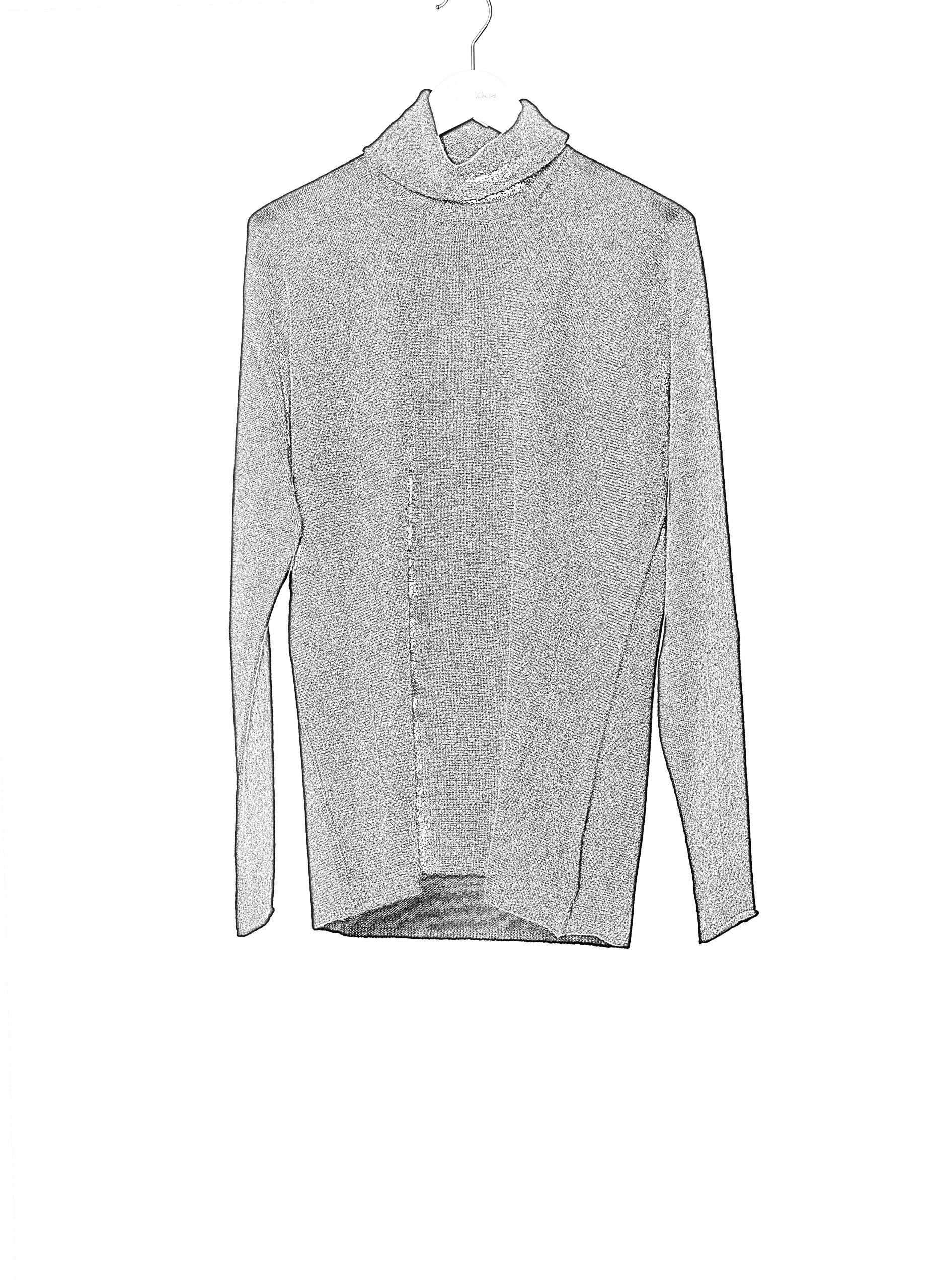 LABEL UNDER CONSTURCTION 46YSW292 CAS1 Men Ruched Turtleneck Arched Shoulder Sweater Herren Pulli Pullover cashmere black hide m 2