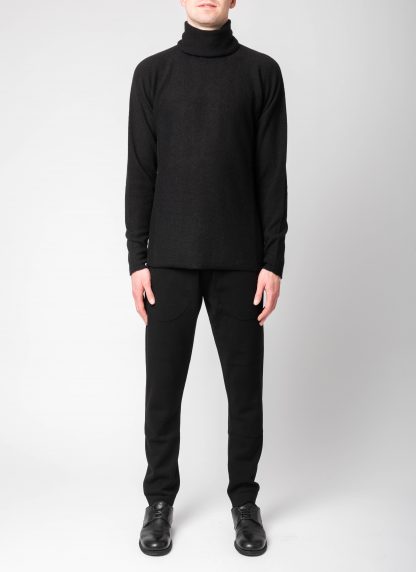 LABEL UNDER CONSTURCTION 46YSW292 CAS1 Men Ruched Turtleneck Arched Shoulder Sweater Herren Pulli Pullover cashmere black hide m 3