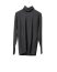 LABEL UNDER CONSTURCTION 46YSW292 CAS1 Men Ruched Turtleneck Arched Shoulder Sweater Herren Pulli Pullover cashmere dark grey hide m 1