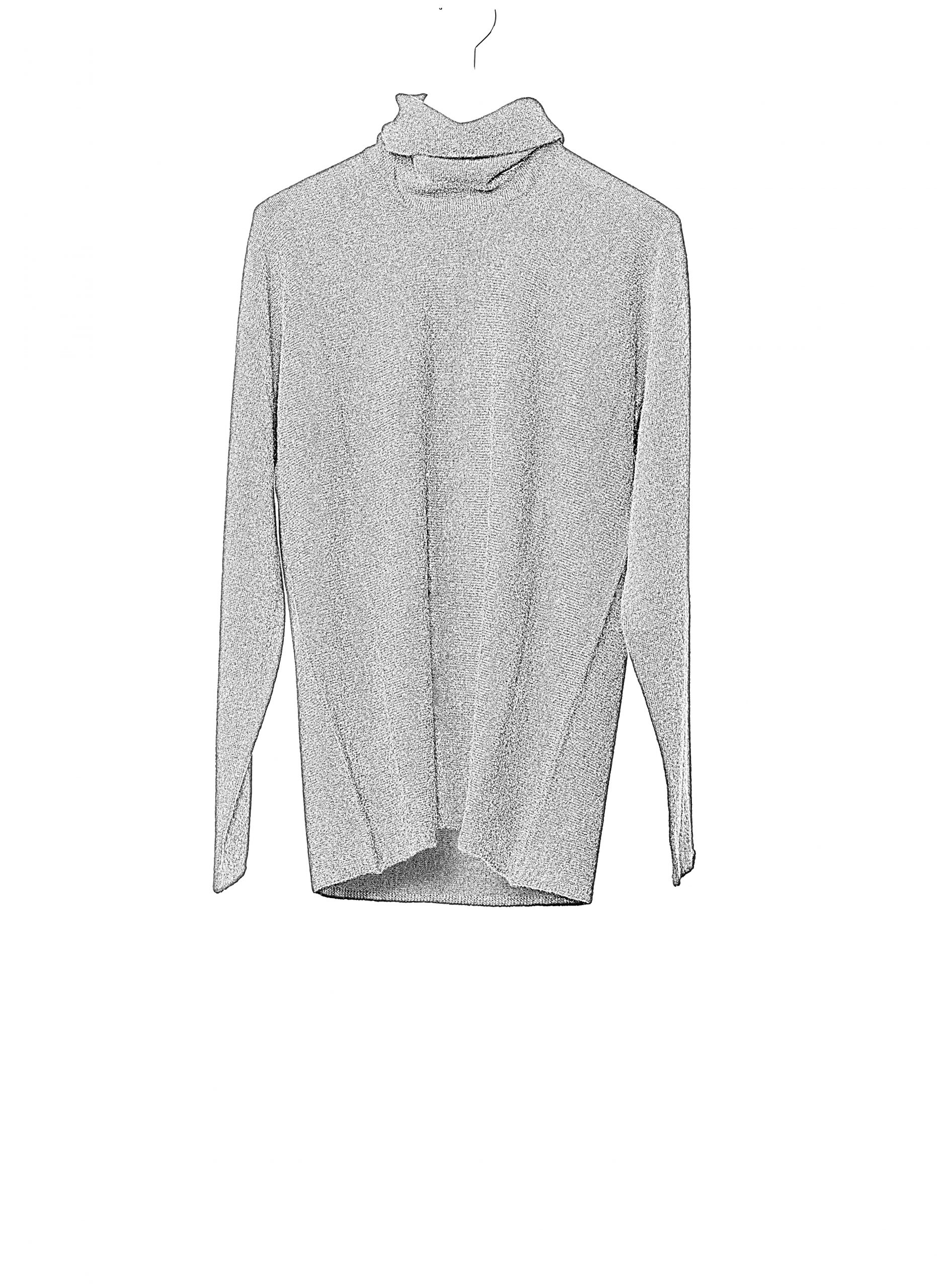 LABEL UNDER CONSTURCTION 46YSW292 CAS1 Men Ruched Turtleneck Arched Shoulder Sweater Herren Pulli Pullover cashmere dark grey hide m 2