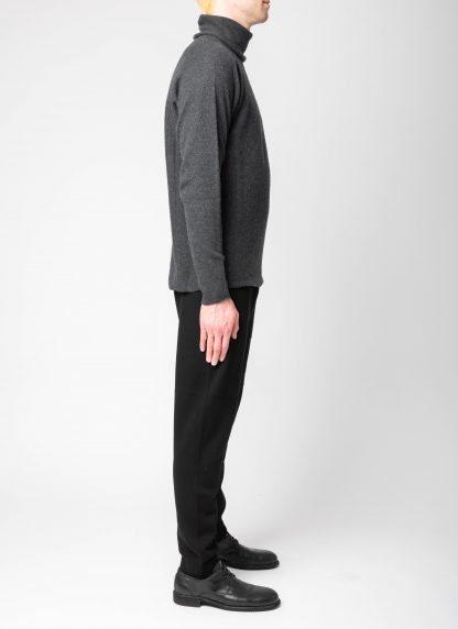 LABEL UNDER CONSTURCTION 46YSW292 CAS1 Men Ruched Turtleneck Arched Shoulder Sweater Herren Pulli Pullover cashmere dark grey hide m 4
