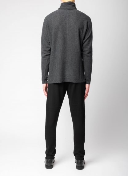 LABEL UNDER CONSTURCTION 46YSW292 CAS1 Men Ruched Turtleneck Arched Shoulder Sweater Herren Pulli Pullover cashmere dark grey hide m 5