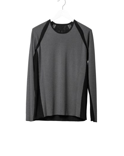 LABEL UNDER CONSTURCTION 46YSW303 GOL1 BK MG Men Crew Neck Double Layer Sweater reversible Herren Pulli Pullover cashmere silk medium grey black hide m 1