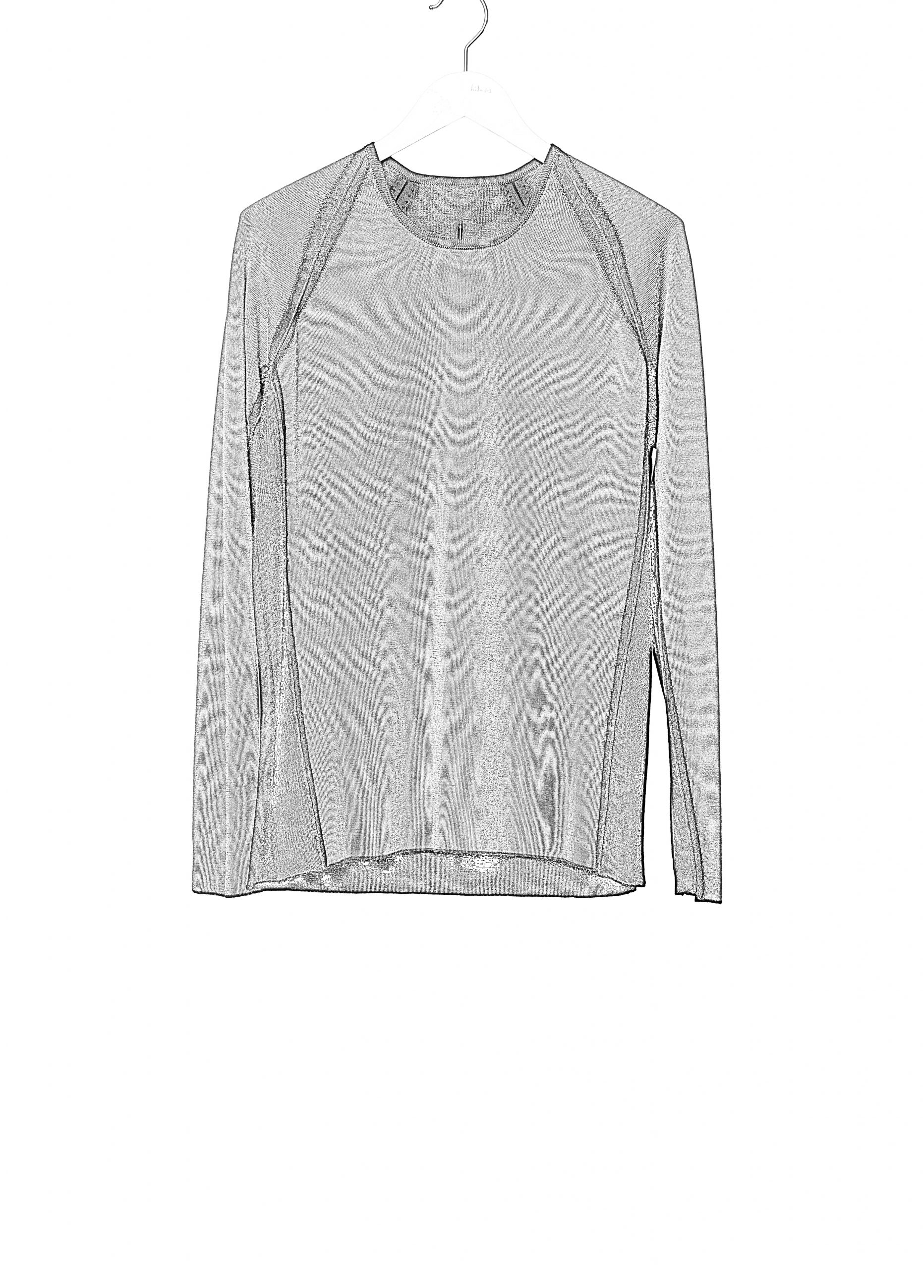 LABEL UNDER CONSTURCTION 46YSW303 GOL1 BK MG Men Crew Neck Double Layer Sweater reversible Herren Pulli Pullover cashmere silk medium grey black hide m 2