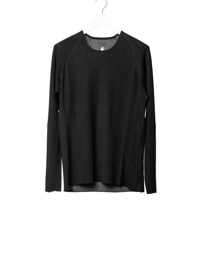 LABEL UNDER CONSTURCTION 46YSW303 GOL1 BK MG Men Crew Neck Double Layer Sweater reversible Herren Pulli Pullover cashmere silk medium grey black hide m 3