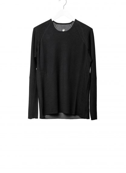 LABEL UNDER CONSTURCTION 46YSW303 GOL1 BK MG Men Crew Neck Double Layer Sweater reversible Herren Pulli Pullover cashmere silk medium grey black hide m 3