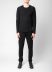 LABEL UNDER CONSTURCTION 46YSW303 GOL1 BK MG Men Crew Neck Double Layer Sweater reversible Herren Pulli Pullover cashmere silk medium grey black hide m 5