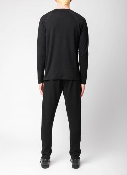 LABEL UNDER CONSTURCTION 46YSW303 GOL1 BK MG Men Crew Neck Double Layer Sweater reversible Herren Pulli Pullover cashmere silk medium grey black hide m 7