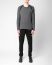 LABEL UNDER CONSTURCTION 46YSW303 GOL1 BK MG Men Crew Neck Double Layer Sweater reversible Herren Pulli Pullover cashmere silk medium grey black hide m 8