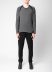 LABEL UNDER CONSTURCTION 46YSW303 GOL1 BK MG Men Crew Neck Double Layer Sweater reversible Herren Pulli Pullover cashmere silk medium grey black hide m 8