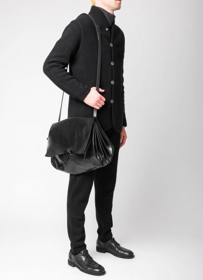 MA+ MACROSS MAURIZIO AMADEI B726 CU1 Medium Expandable Accordion Bag Men Women Tasche horse leather black hide m 6