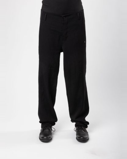 MA+ Maurizio Amadei P367 WRL Men 4 Pocket Straight Pants Trousers Herren Hose wool rayon linen black hide m 3