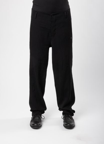 MA+ Maurizio Amadei P367 WRL Men 4 Pocket Straight Pants Trousers Herren Hose wool rayon linen black hide m 3