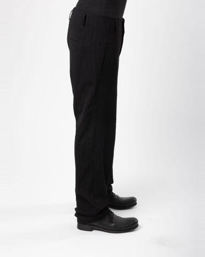MA+ Maurizio Amadei P367 WRL Men 4 Pocket Straight Pants Trousers Herren Hose wool rayon linen black hide m 4