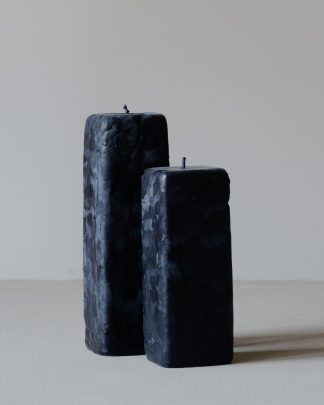 Oberflacht Klotz Square 1 Wick High 1600gr Candle Kerze handmade beeswax paraffin black hide m 1
