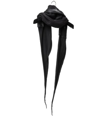 LAYER 0 S1 Scarf Schal men women unisex cashmere modal cotton black hide m 1