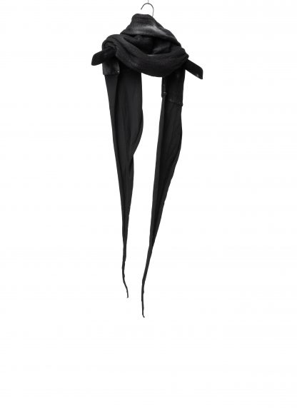 LAYER 0 S1 Scarf Schal men women unisex cashmere modal cotton black hide m 1