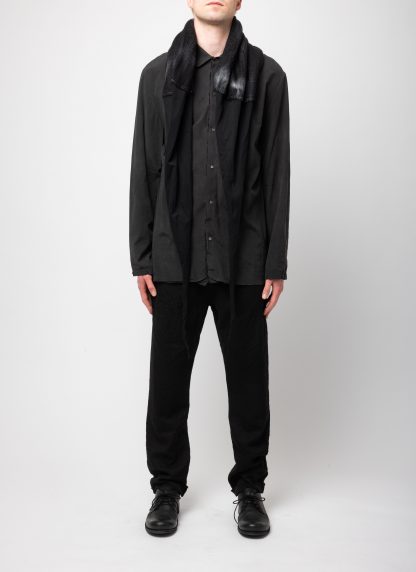 LAYER 0 S1 Scarf Schal men women unisex cashmere modal cotton black hide m 3