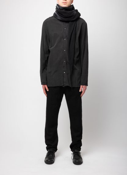 LAYER 0 S1 Scarf Schal men women unisex cashmere modal cotton black hide m 4