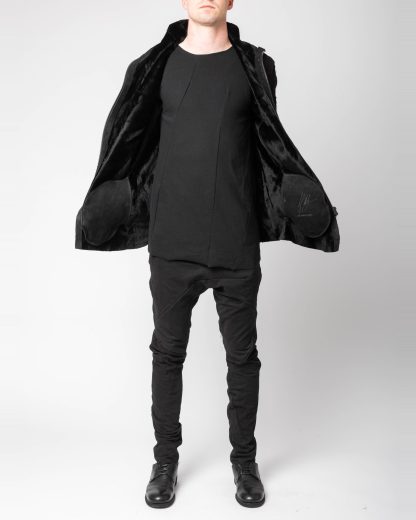 LEON EMANUEL BLANCK DIS M SJ 02 Men Distortion Strait Jacket Herren Leder Jacke mink leather black hide m 10
