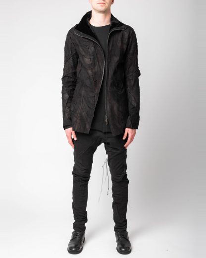 LEON EMANUEL BLANCK DIS M SJ 02 Men Distortion Strait Jacket Herren Leder Jacke mink leather black hide m 3