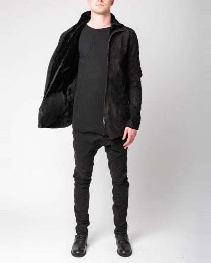 LEON EMANUEL BLANCK DIS M SJ 02 Men Distortion Strait Jacket Herren Leder Jacke mink leather black hide m 9