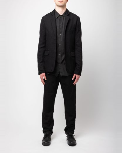 POEME BOHEMIEN GI 12 T 507 99 Men Deconstructed Jacket Herren Jacke Blazer virgin wool black hide m 3