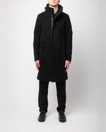 POEME BOHEMIEN PA 12 T 512 99 Men Long Zipped Parka Herren Jacke Coat Jacket Mantel cotton black hide m 5