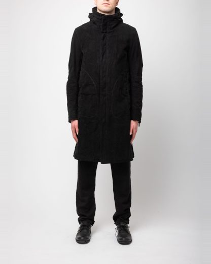 POEME BOHEMIEN PA 12 T 512 99 Men Long Zipped Parka Herren Jacke Coat Jacket Mantel cotton black hide m 6