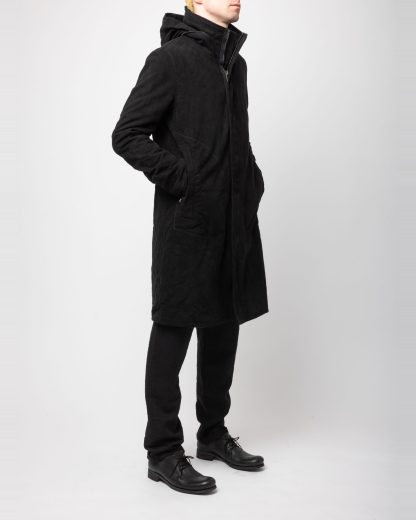 POEME BOHEMIEN PA 12 T 512 99 Men Long Zipped Parka Herren Jacke Coat Jacket Mantel cotton black hide m 7